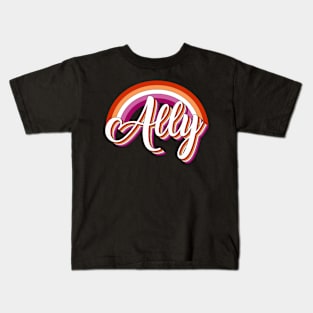 Ally lessbian pride Kids T-Shirt